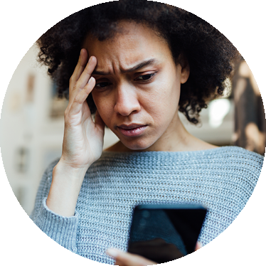 young woman looking at her phone